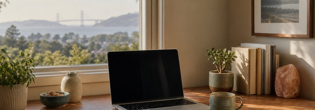 Therapy for life transitions in California online counseling workspace