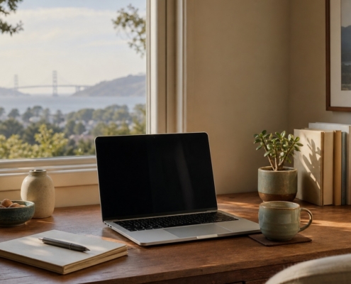 Therapy for life transitions in California online counseling workspace
